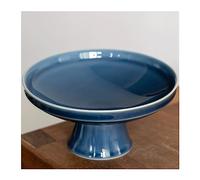 Plat à sauce, grand plat rond en céramique for dim sum, assiette collation de bureau, os for apéritifs, chips pommes terre, fruits, dessert, plateau(Blue)