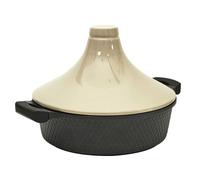 Plat à Tajine en Fonte d'Aluminium et Céramique Bicolore avec Poignées - HADIL