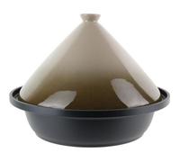 Plat à Tajine - PARIS PRIX - 30cm - Fonte d'Aluminium - Couvercle en Céramique - Taupe