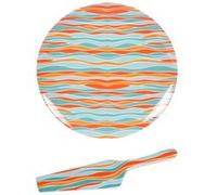 Plat à tarte 31 cm + pelle Alizée - Table Passion - Multicolore - Porcelaine Multicolore G