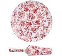 Plat à tarte 31 cm + pelle Louise - Table Passion - Rouge - Porcelaine Rouge G