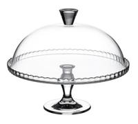 Plat à tarte en verre - Pasabahce - 32cm - Cloche de protection - Compatible lave-vaisselle - Style baroque