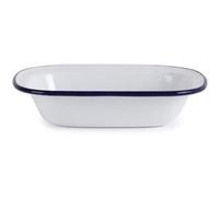 Olympia Set de 6 plats à tarte rectangulaires Émaillés GM511 180×135 mm Blanc/Bleu
