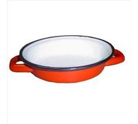 Plat à ufs D : 18 cm - acier émaillé - rouge