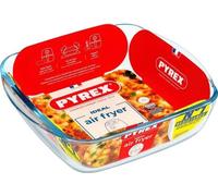 Plat air fryer - PYREX - 1450142 - Carré - En verre borosilicate - 25 x 22 cm