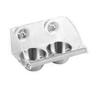 Plat alimentaire pour perroquets | Bol en acier inoxydable | Récipient alimentaire et abreuvoir avec support acrylique - pour perruches Cacatoès Canaris Perroquets petits animaux