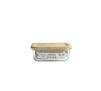Plat/boîte rectangulaire en Verre avec Couvercle en Bambou - 300 ML
