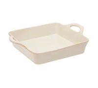 Plat carré en céramique Terre Inconnue 25x25cm beige