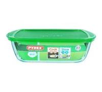 PYREX - COOK&STORE - Plat rectangulaire en verre avec couvercle 28*20 cm