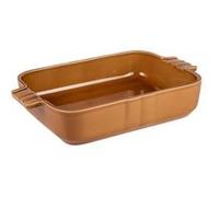 Plat cognac Lourmarin 23x16 cm - Table Passion - Marron - Grès Marron G