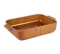 Plat cognac Lourmarin 40x27 cm - Table Passion - Marron - Grès Marron