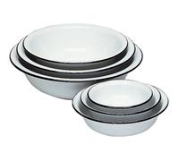 Plat creux - KRÜGER - 101-24 - Émaillé - Ø 24 cm - 1,7 litres - Blanc/Noir