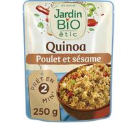 Plat cuisiné quinoa poulet sésame Bio JARDIN BIO ETIC - le sachet de 250g Lot De 4 - Par Lot