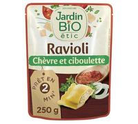 Plat cuisiné ravioli chèvre ciboulette Bio JARDIN BIO ETIC - le sachet de 250g Lot De 4 - Par Lot