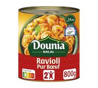 Plat cuisiné ravioli pur bœuf DOUNIA HALAL - la boite de 800g Lot De 3 - Par Lot