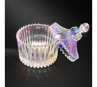 Plat Dappen pour ongles en acrylique, grand récipient monomère avec couvercle, gobelet en verre transparent pour liquide et poudre acrylique, vernis gel, pinceaux à ongles, 85 ml (Arc-en-ciel)