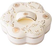 Plat de bonbons de boîte à collation, plateau de service de collations, plateau de fruits secs en céramique avec couvercle boîte à bonbons, boîte de collation de plateau de fruits de graines de melon