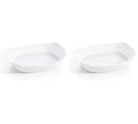 Plat de cuisson blanc 38 x 28 cm Smart Cuisine Carine (Lot de 2)