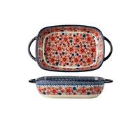 Plat de cuisson en céramique avec poignée résistante à la chaleur pour cuisiner, cuire et servir