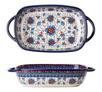 Plat de cuisson en céramique, cocottes pour four, plat de cuisson rectangulaire en céramique 9x5x2 pouces avec oreilles, résistant à la chaleur, poêle facile à nettoyer pour cocotte tarte, tapas