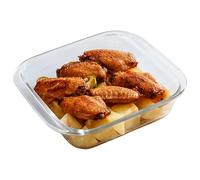 Plat de cuisson en verre, 8x7x2 résistant à la chaleur carré jusqu'à 400 ° C Verre ustensiles pour la friteuse air, four micro-ondes de cuisson pâtisserie Ustensiles ménagers micro-ond