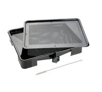 Zenker 7205 Rôtissoire, Plat à four à rôtisserie avec grille et siphon de vidange, Noir, Email, 39x33cm