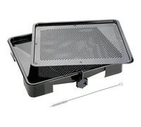 Zenker 7205 Rôtissoire, Plat à four à rôtisserie avec grille et siphon de vidange, Noir, Email, 39x33cm