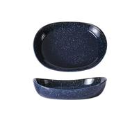 Plat de cuisson Plaque de cuisson résistante aux hautes températures, assiette ménage, poisson cuit à la vapeur, riz au four, ustensiles chauffage micro-ondes(Dark blue,10inches)