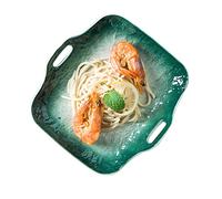Plat de cuisson, plat for pâtes à motif dégradé, plats four en céramique, rectangulaire, for tartes tapas casserole lasagne, passe au micro-ondes-bleu(Green)