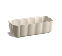 Plat de cuisson rectangulaire en céramique avec un pétale ondulé Pain(Blanc)