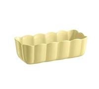 Plat de cuisson rectangulaire en céramique avec un pétale ondulé Pain(Yellow)