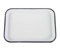 Plat de Cuisson Rectangulaire en Émail, Résistant à L'usure, Blanc | Surface Lisse Antiadhésive, Chauffe Rapide, Usage Maison pour Légumes et Tartes, Entretien Facile