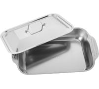 Plat de Cuisson Rectangulaire Inox Profond avec Couvercle Plateau de Rôtissage Multifonction pour Poisson et Viande Bac de Cuisson Grand Format pour Four