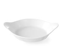 Plat de cuisson rond avec anses 185x152mm porcelaine crème - Hendi 785904