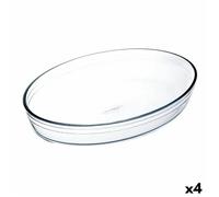 Plat De Four Ô Cuisine Ovale 40 X 28 X 7 Cm Transparent Verre (4 Unités)