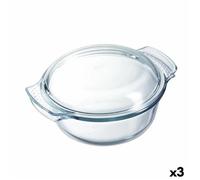 Plat De Four Pyrex Classic Vidrio Avec Couvercle Transparent Verre 33 X 26 X 12 Cm (3 Unités)