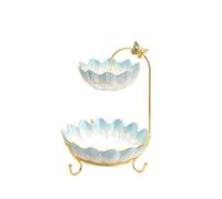Plat de fruits Plateau à fruits de luxe en céramique haut de gamme, plateau à collation multicouche for bonbons, décoration de Table à thé for la maison, salon, pendaison de crémaillère, cadeau de mar