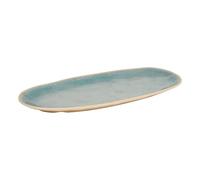 Plat Pia ovale 19x38cm bleu - Atmosphera Créateur d'intérieur