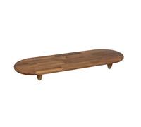 Secret de Gourmet – Plat de présentation sur pied « Acacia » – 70 x 25 cm – Marron