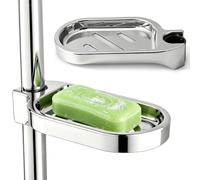 Plat de Savon 2pcs pour la bielle de Douche, ABS Planche de Douche réglable Rail de glissière Plat de Support pour Le Gadget de Salle de Bain
