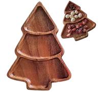 Plat de Service de Noël en Bois, Plateaux Service en Forme d'arbre Noël, 11, 6x8, 5 Pouces Charcuterie pour collations des Desserts au Fromage, Plats, Plat Bonbons