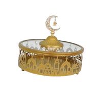 Plat de service en fer décoratif galvanisé pour collations, récipient de stockage des aliments, assiette à biscuits, plat à bonbons élégant, plateau à bonbons galvanisé