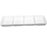 Plat de service en porcelaine avec 4 compartiments, blanc, 22,5 × 6 cm