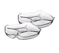 Plat de service - JUANIO - 5 compartiments - Verre transparent - Diam.25,2 cm - Lot de 2