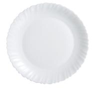 Dajar Assiette feston, Verre, Blanc, 30 cm cm