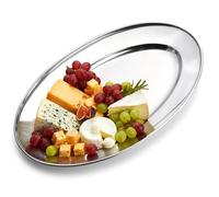 Plat de service ovale VILDE - Acier inoxydable - 34 x 21,5 x 3 cm - Argenté