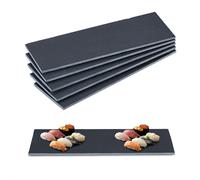 Relaxdays Plat de service, lot 6, pour servir votre fromage et desserts, à personnaliser, 30x10 cm, anthracite