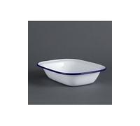 Plat de service rectangulaire acier émaillé 280x190x55mm lot de 6