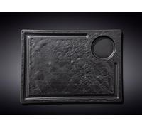 Plat de service rectangulaire Noir 32,5 x 23 cm Résistant aux rayures & Robuste WL-661148/A