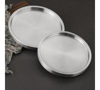 Plat de service rond en acier inoxydable - 32 cm - Double paroi - Résistant | Acier inoxydable 304, double paroi, résistant à la chaleur, 32 cm de diamètre, idéal pour les aliments chauds